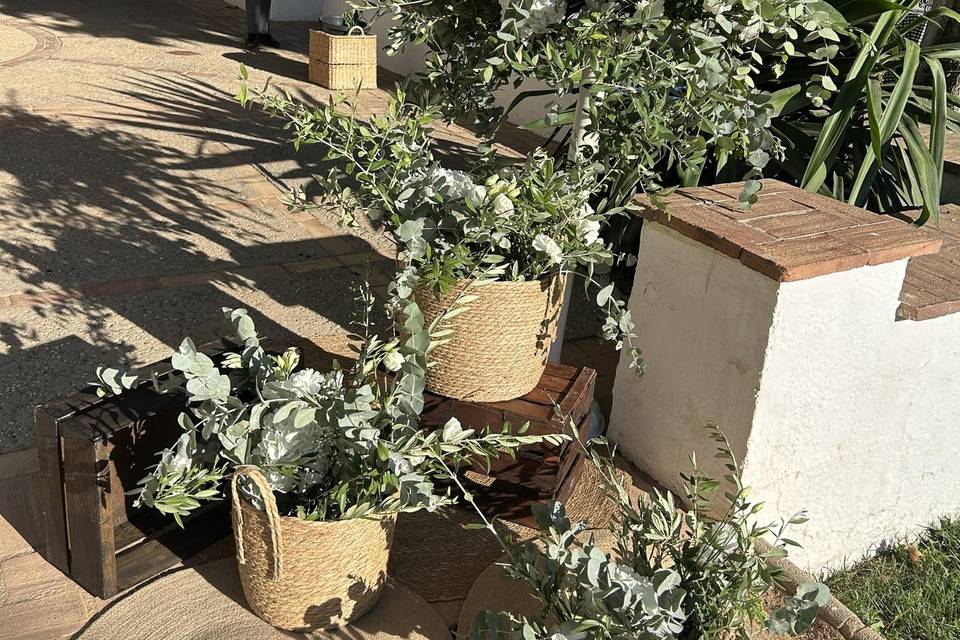 Decoración con cestas