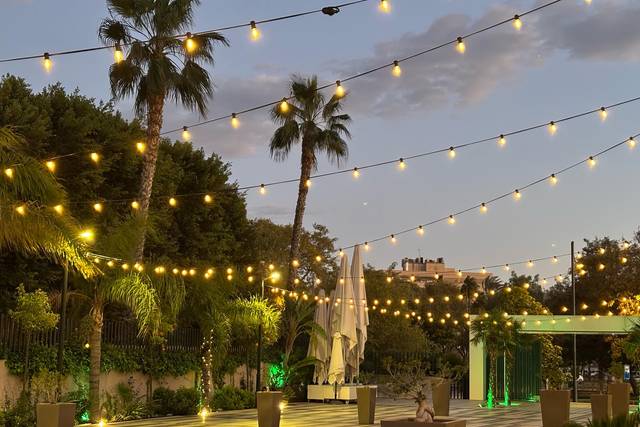 La terraza por la noche
