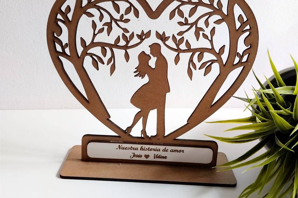 Placa pareja corazón