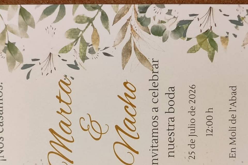 Invitación de boda
