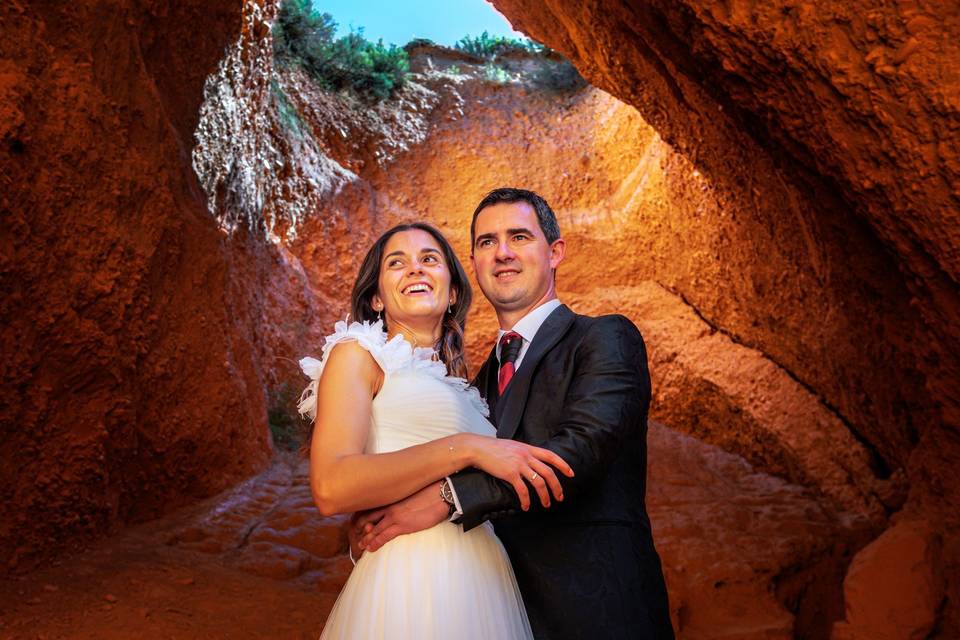 Postboda en las médulas