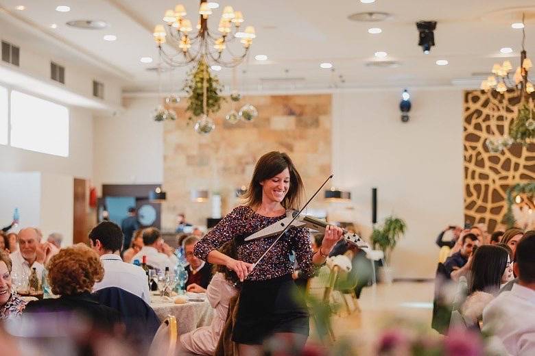 Durante el banqueta de boda