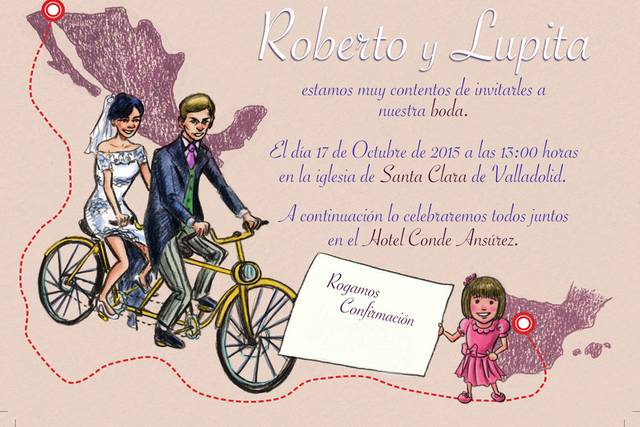 Diseño, invitación Ilustrada