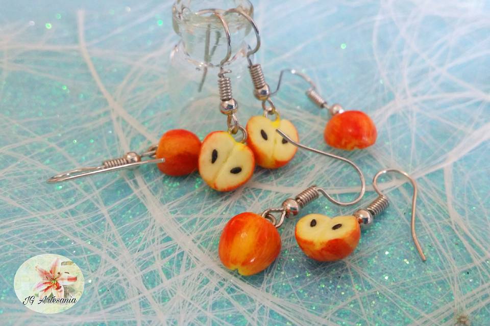 Pendientes manzanas rojas