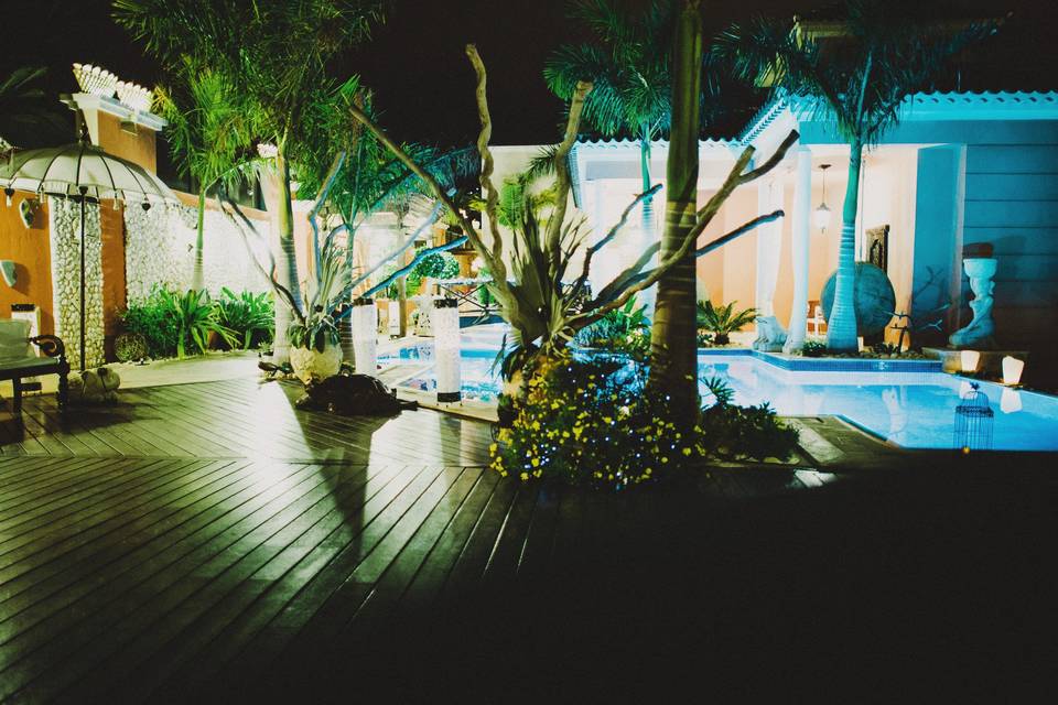 Piscina de noche