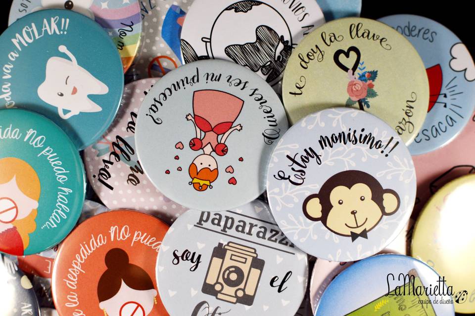 Pack de chapas de boda originales