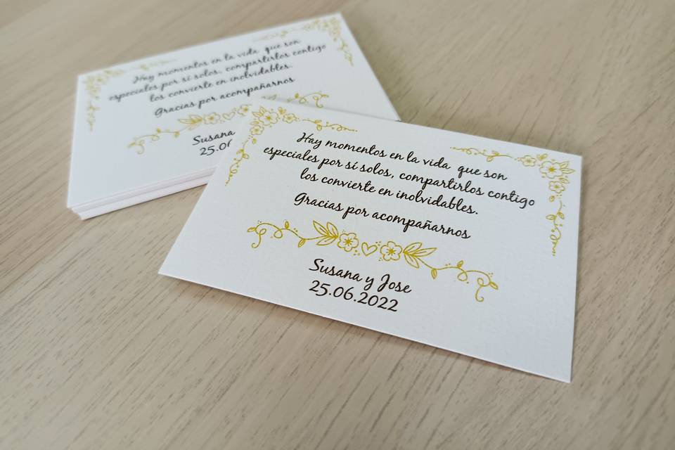 Tarjetas Cream
