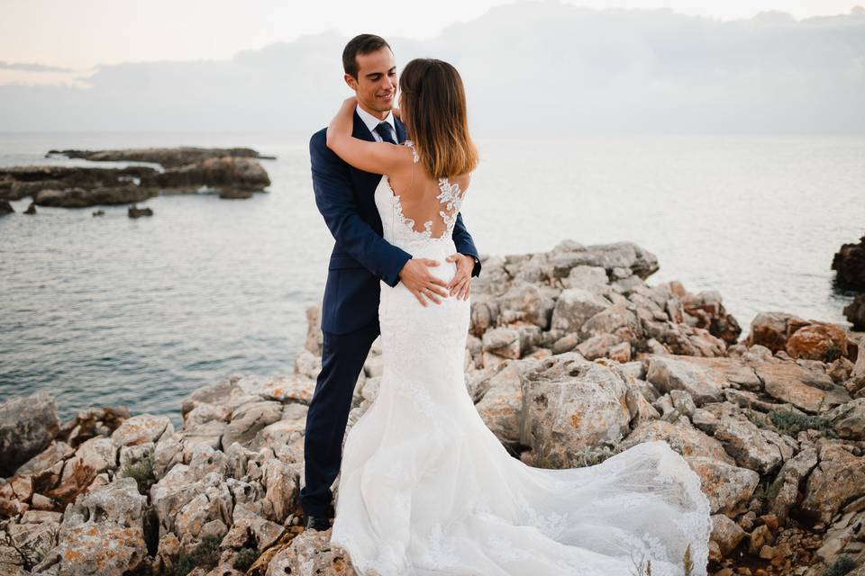 Postboda en el mar