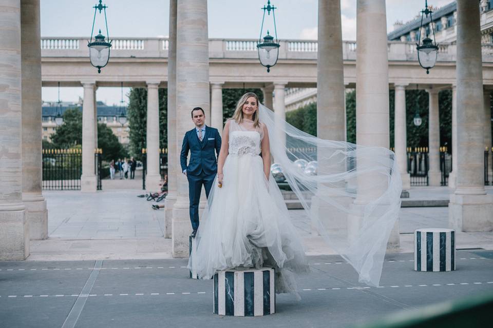 Reportaje de postboda en el metro de París