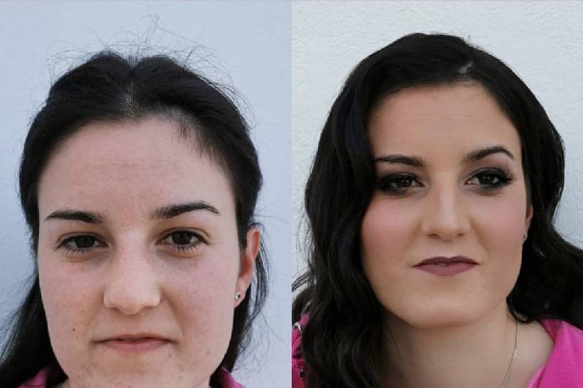 Ondas y maquillaje