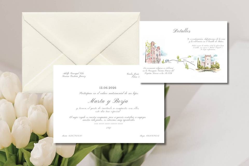 Invitación con mapa
