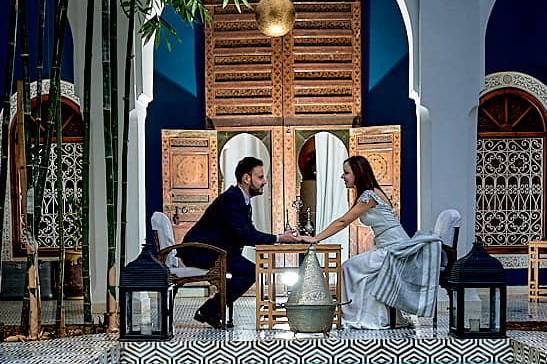 Pareja de novios en Marrakech