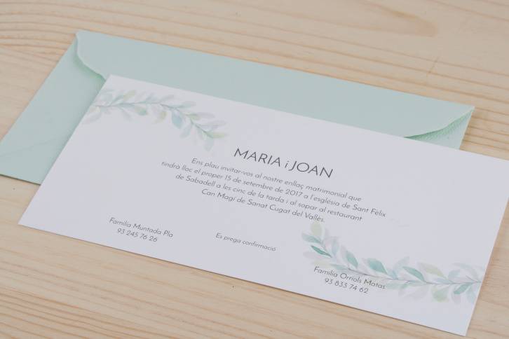 Invitación de boda sencilla