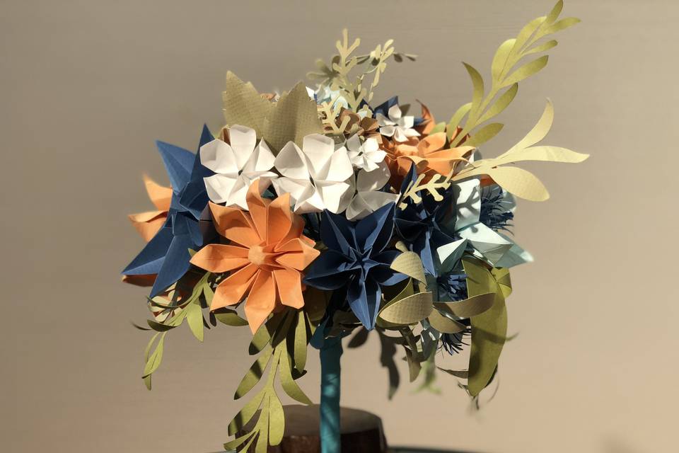 Bouquet de novia de origami