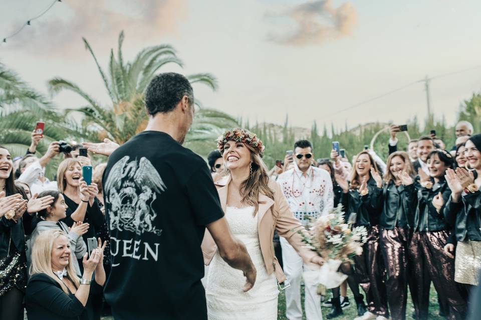 Encuentro de la pareja en la ceremonia