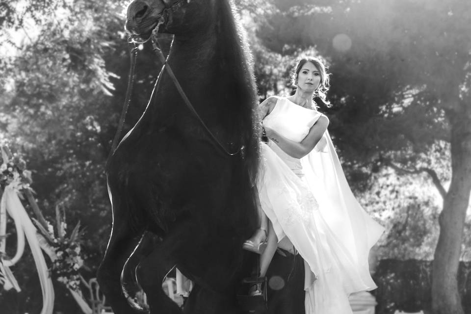 Llegada de la novia en caballo