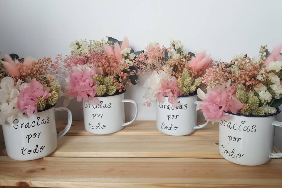 Taza personalizada con flores