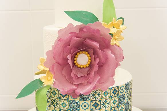 Tarta con flores