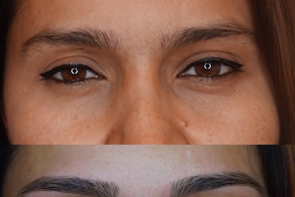 Cejas antes y después