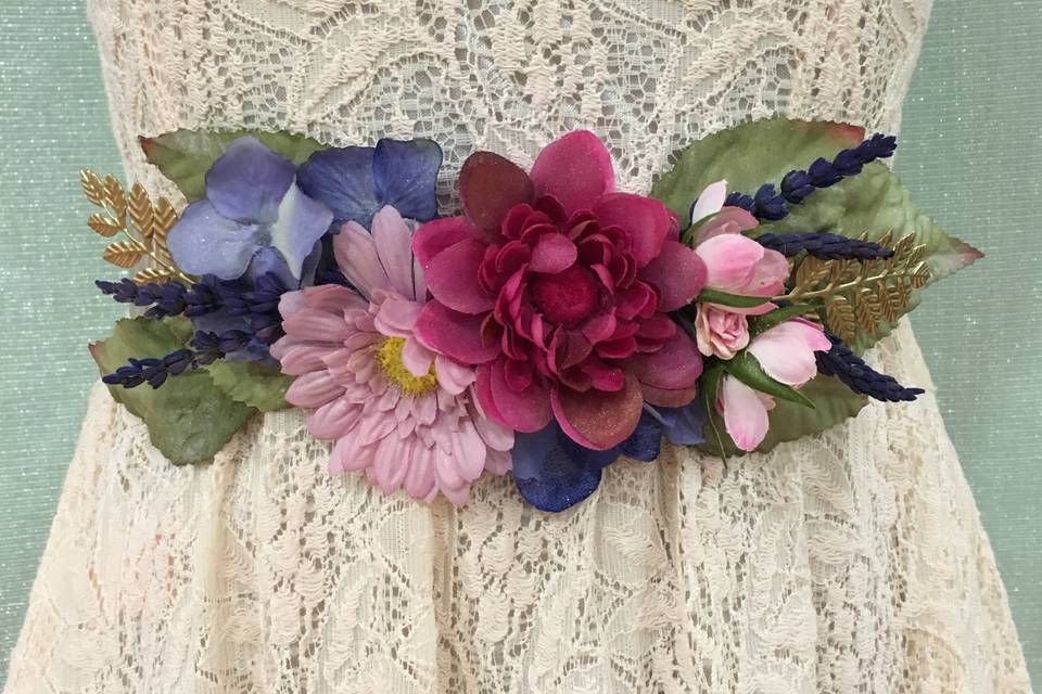 Cinturon de flores multicolor