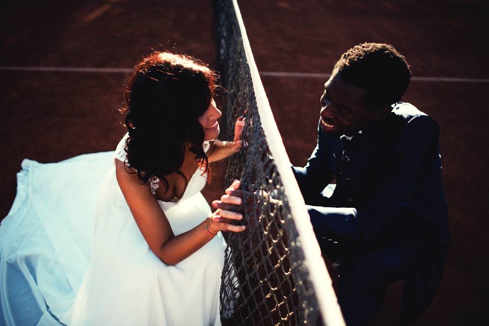 Postboda pista de tennis