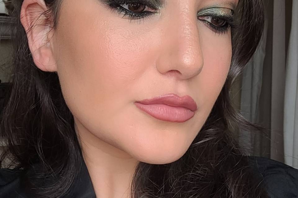 Maquillaje en tonos verdes