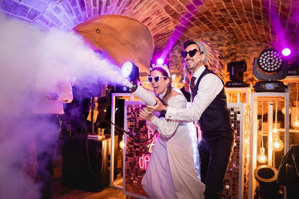 Fiesta con CO2 en la boda