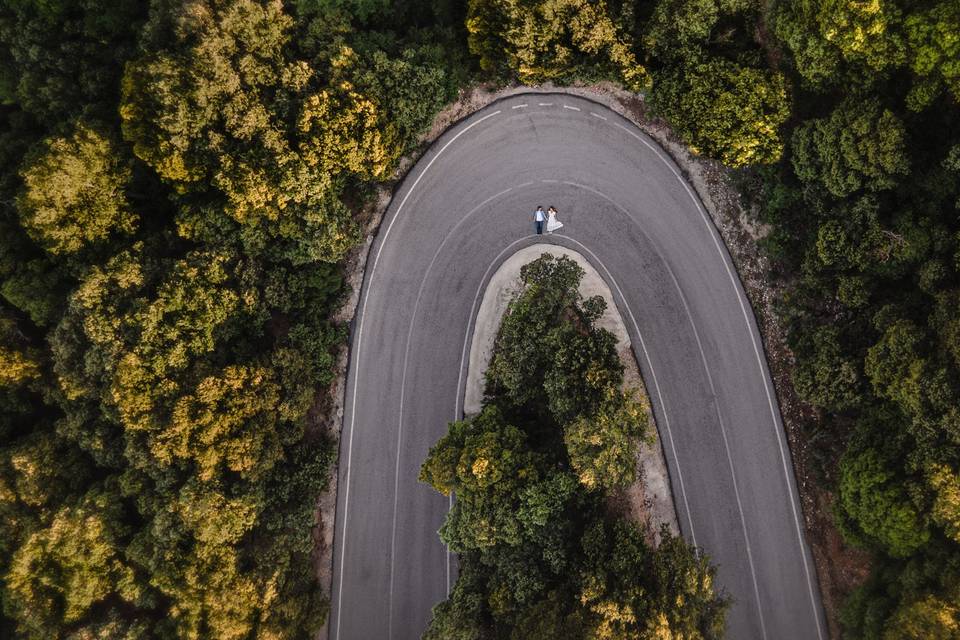 Carretera con drone