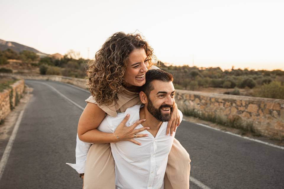 Preboda al atardecer en Biar