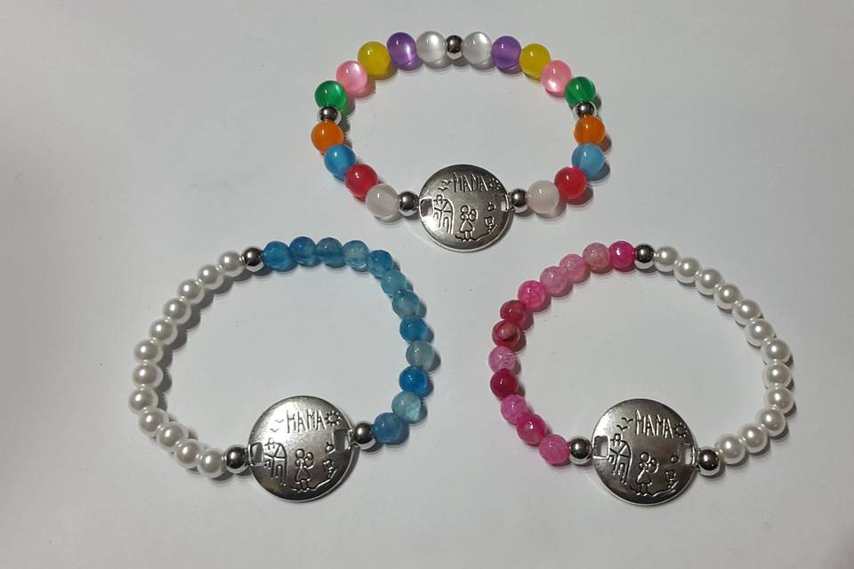 Pulseras de perlas y ágata