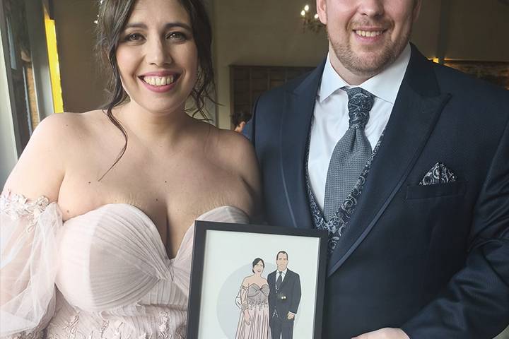 Regalo ilustración novios