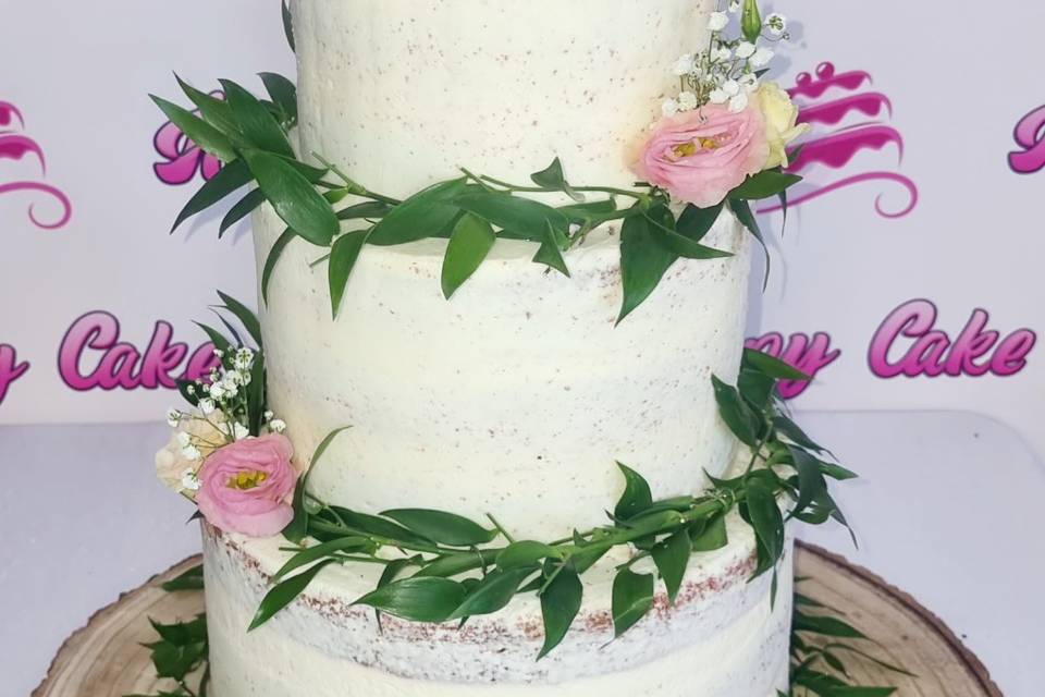 Tarta buttercream y flores