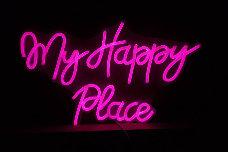 Cartel de neón my happy place