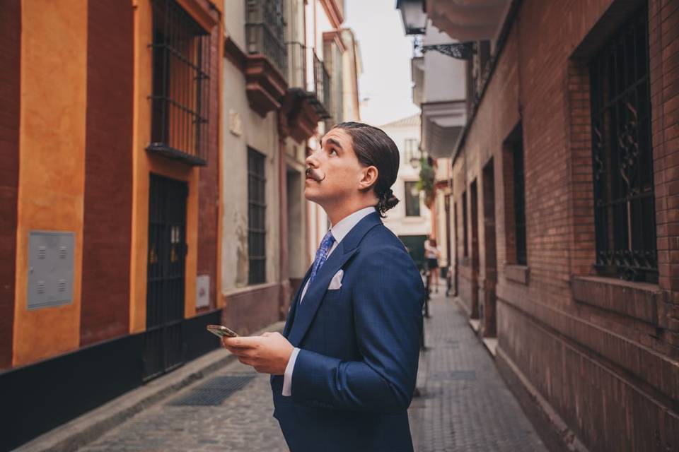 Chaqué principe de gales azul