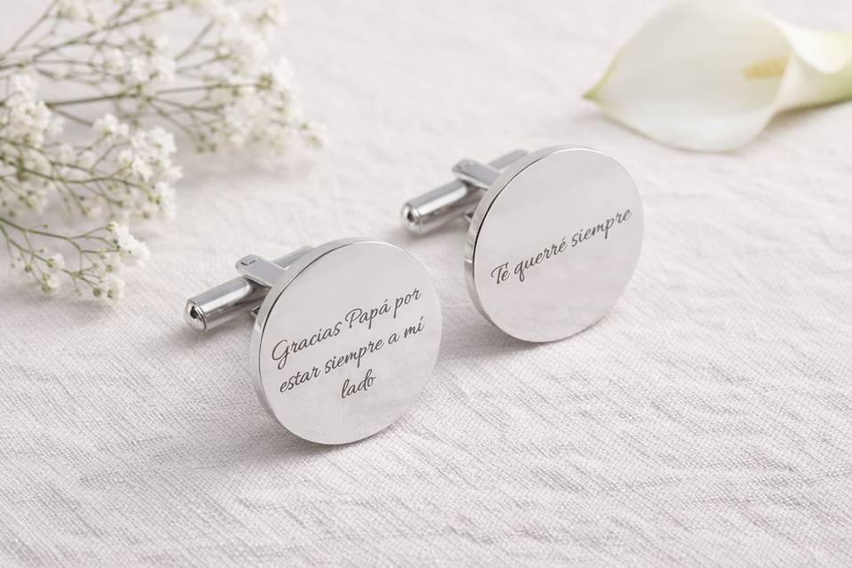 Gemelos personalizados frase
