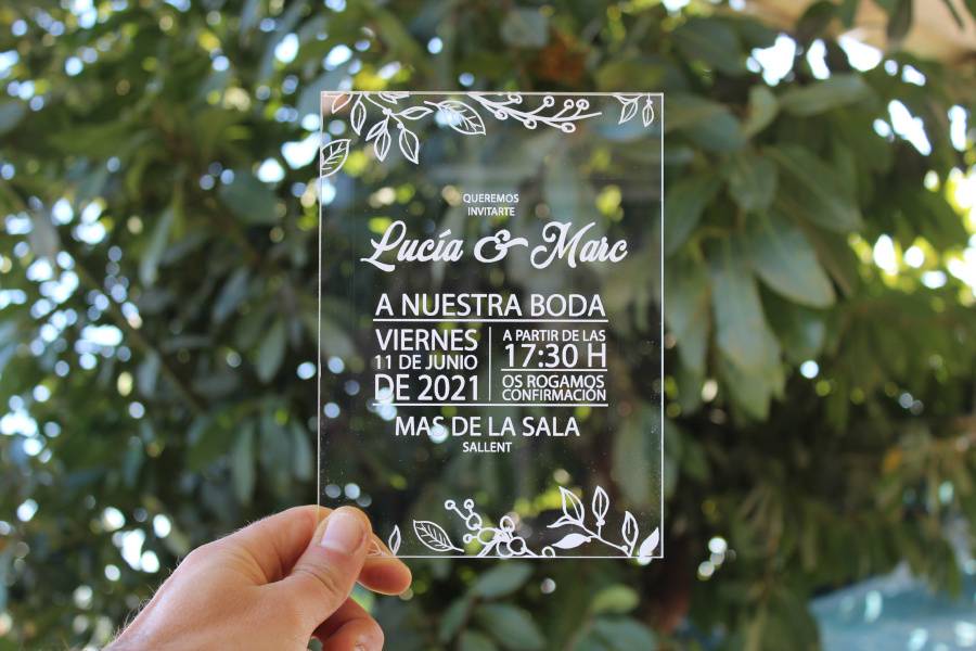 Invitaciónes de metacrilato