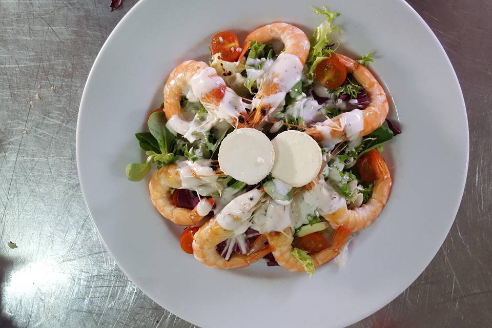 Ensalada de langostinos