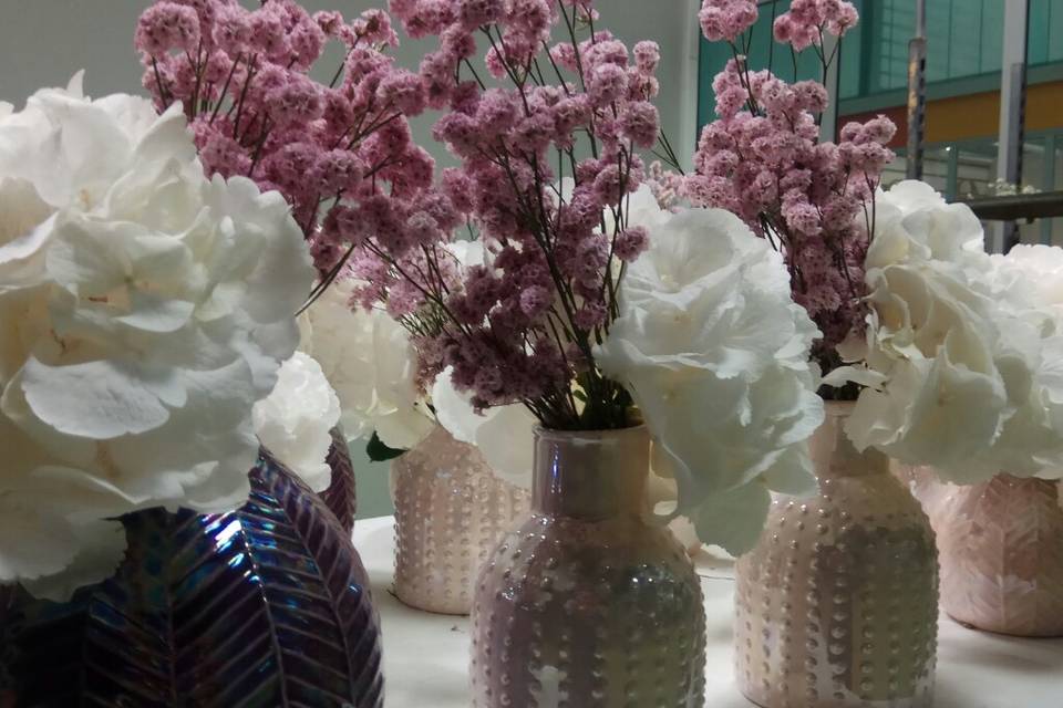 Hydrangea + purple vase