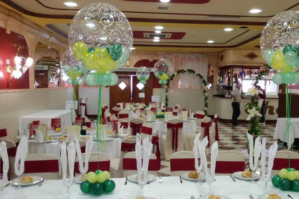 Centros de mesa con globos