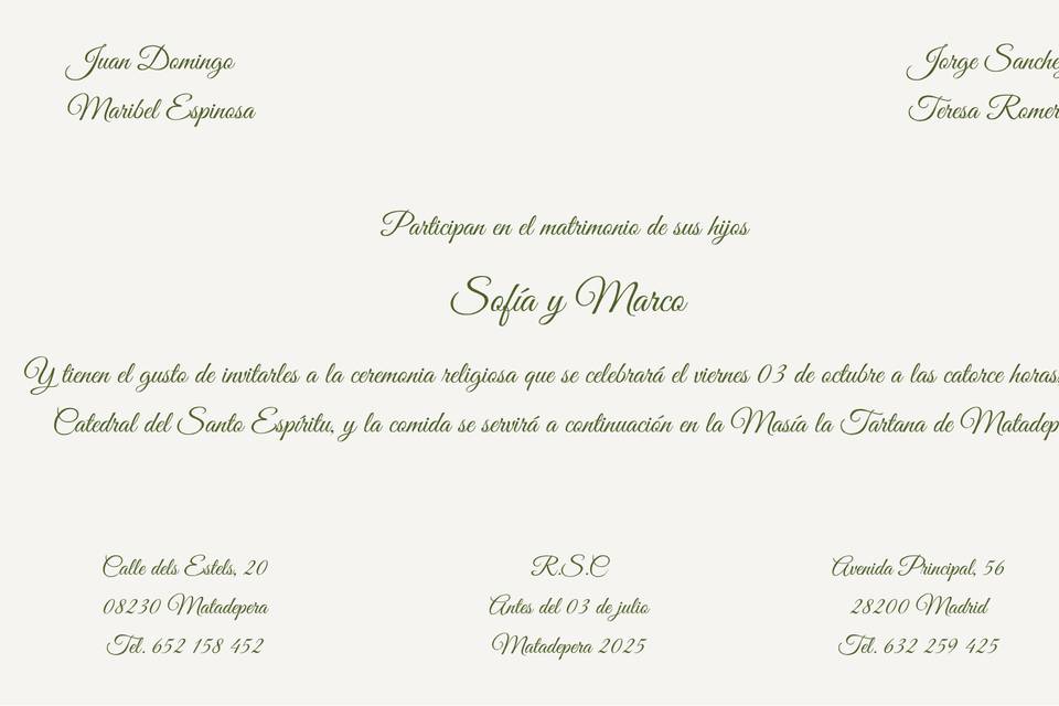 Tarjeton Invitacion