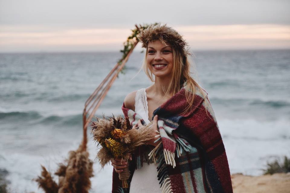 Novia en la playa