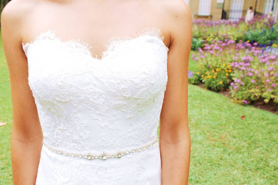 Detalles vestido novia