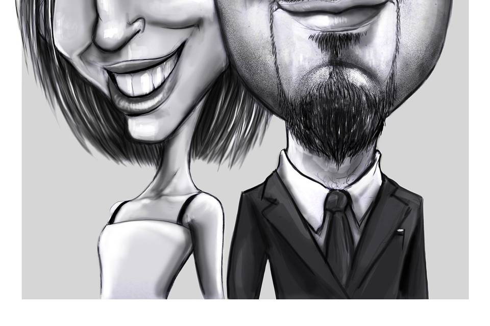 Caricatura de los novios