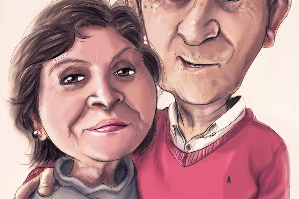 Caricatura de una pareja