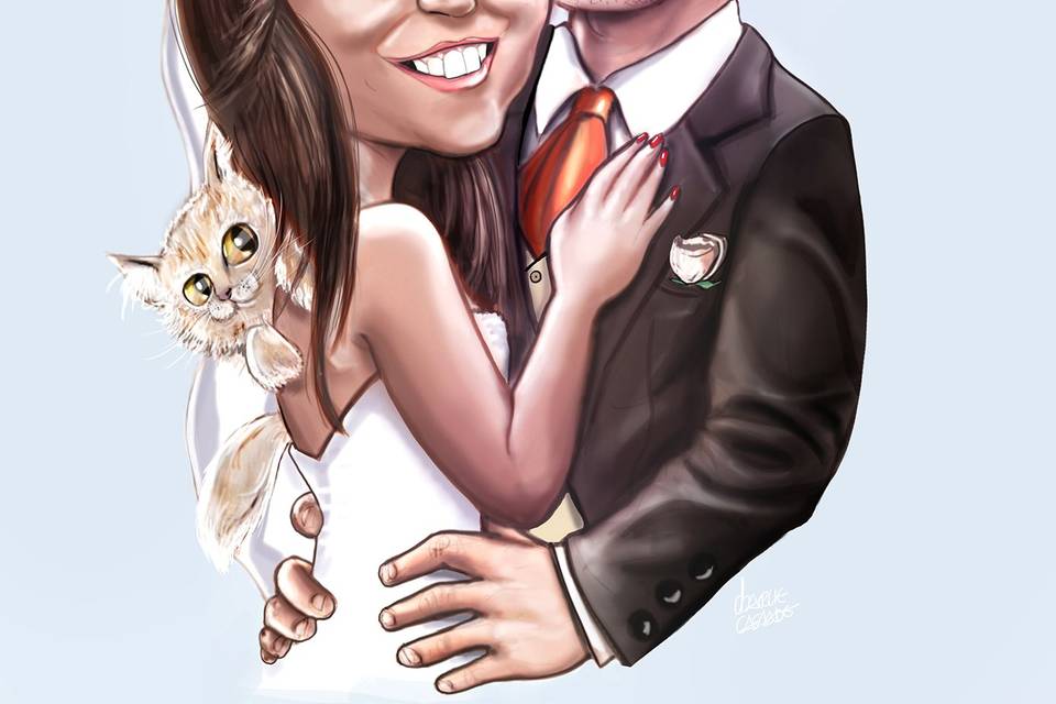 Caricatura del día de la boda