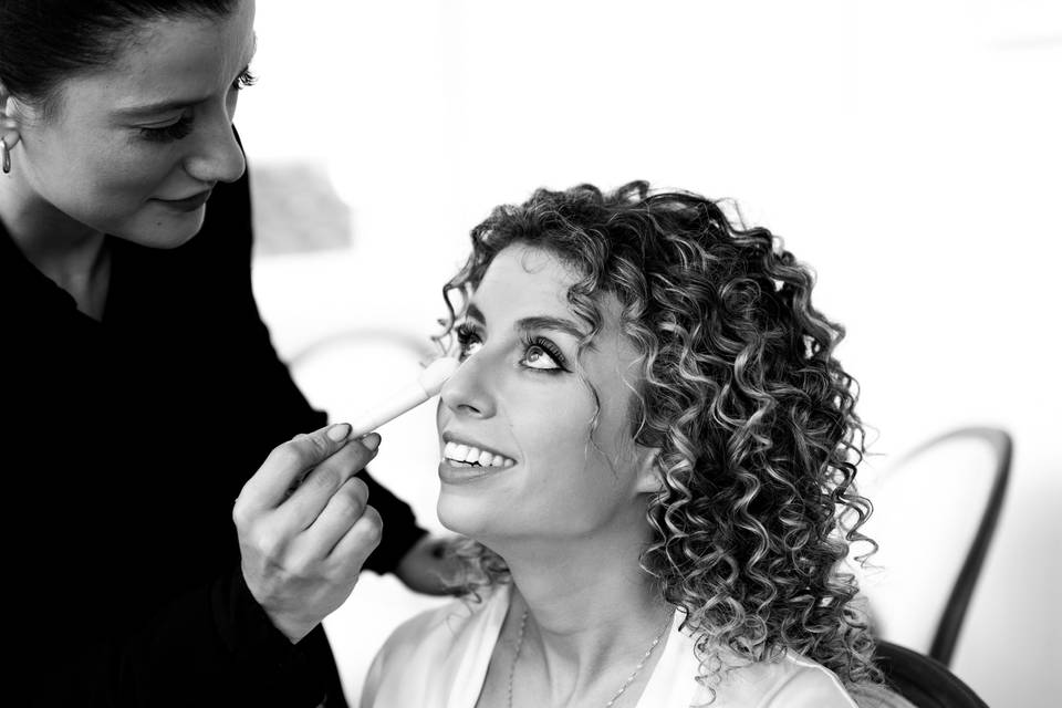 Cris preparándose