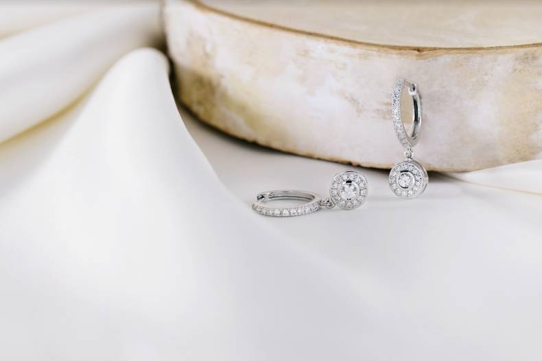 Pendientes de novia diamantes