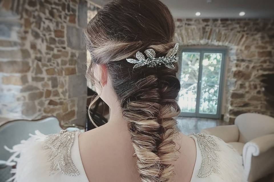 Trenza boho romántica de novia