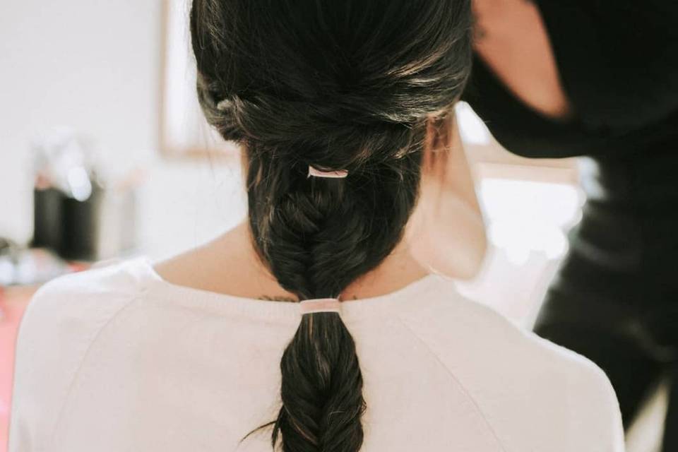 Trenza de espiga de novia