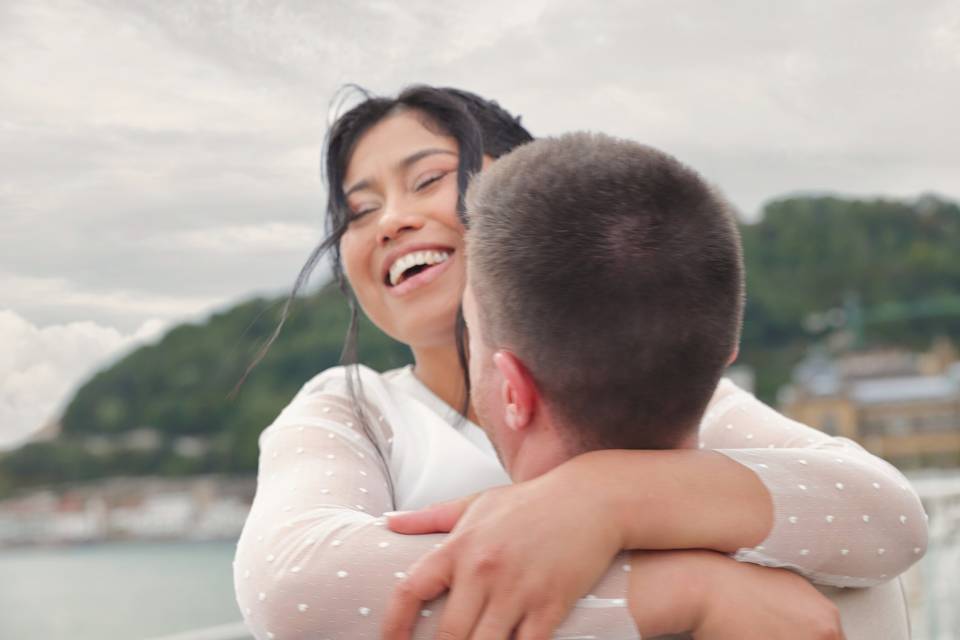 Pareja en San sebastian